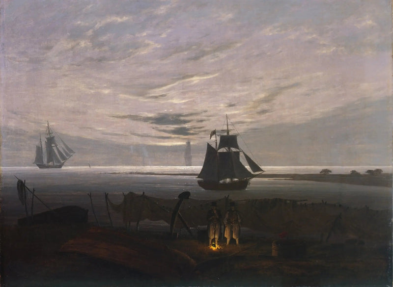 Aften på stranden ved Østersøen - Caspar David Friedrich