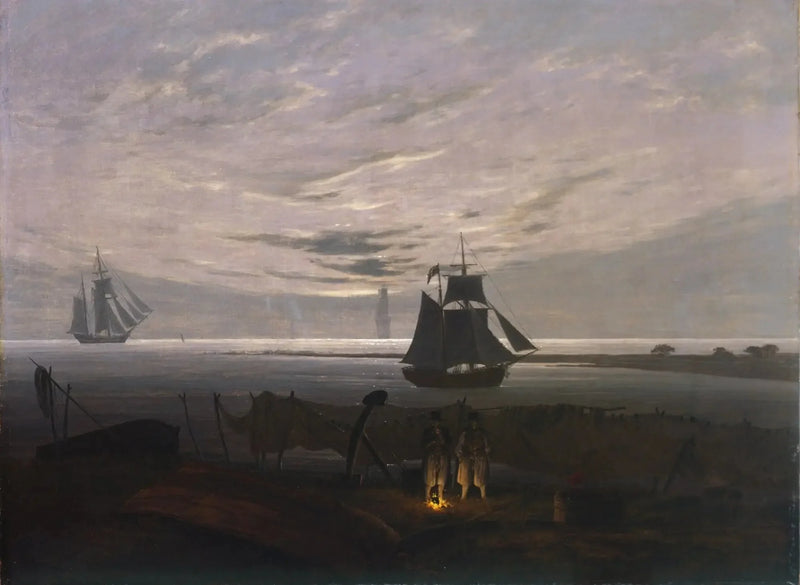 Aften på stranden ved Østersøen - Caspar David Friedrich