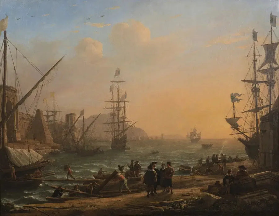 Aften: En havn ved solnedgang - Claude Lorrain