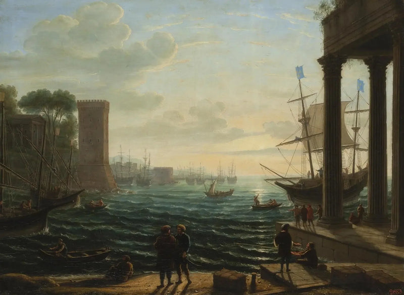 Aften ved havnen - Claude Lorrain