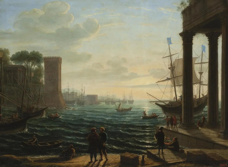 Aften ved havnen - Claude Lorrain