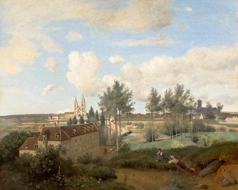 Soissons set fra M. Henrys fabrik - Jean-Baptiste Camille Corot
