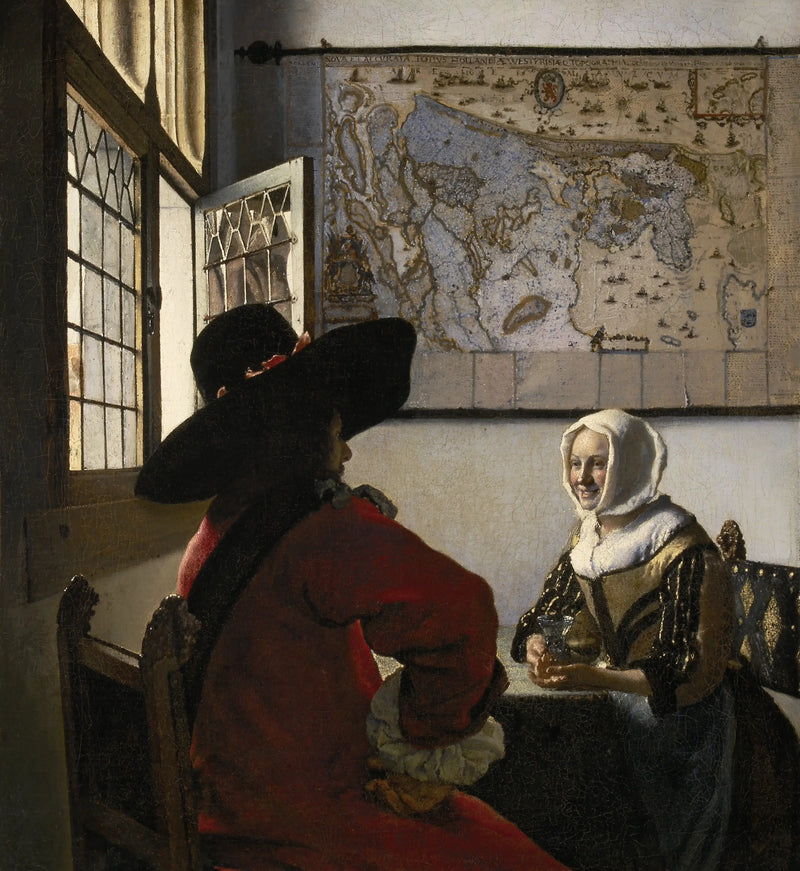 Soldat og ung pige der griner - Johannes Vermeer