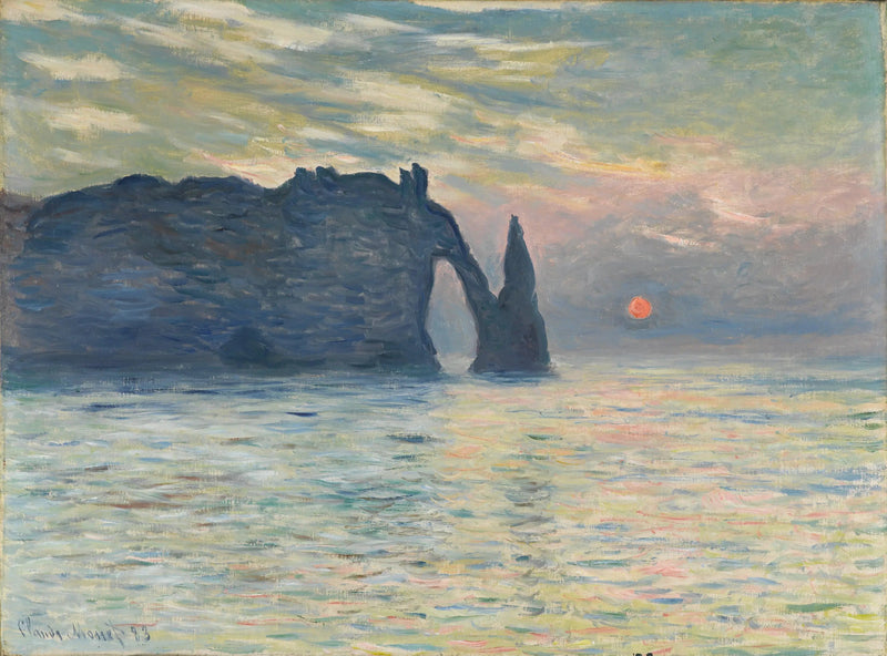 Solnedgang ved Étretat - Claude Monet