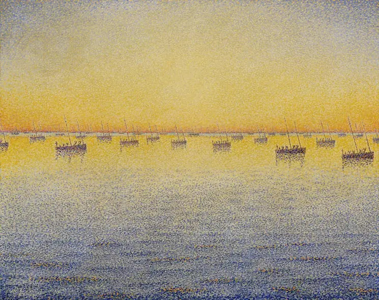 Solnedgang, sardinfiskeri, Concarneau - Paul Signac