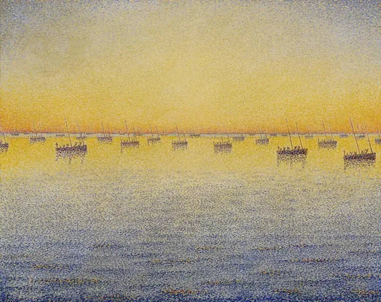 Solnedgang, sardinfiskeri, Concarneau - Paul Signac