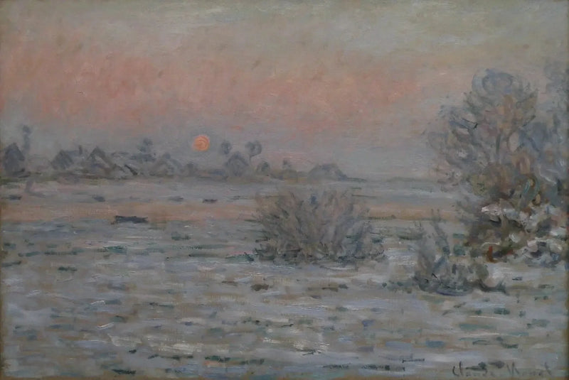 Vinter sol i Lavacourt - Claude Monet