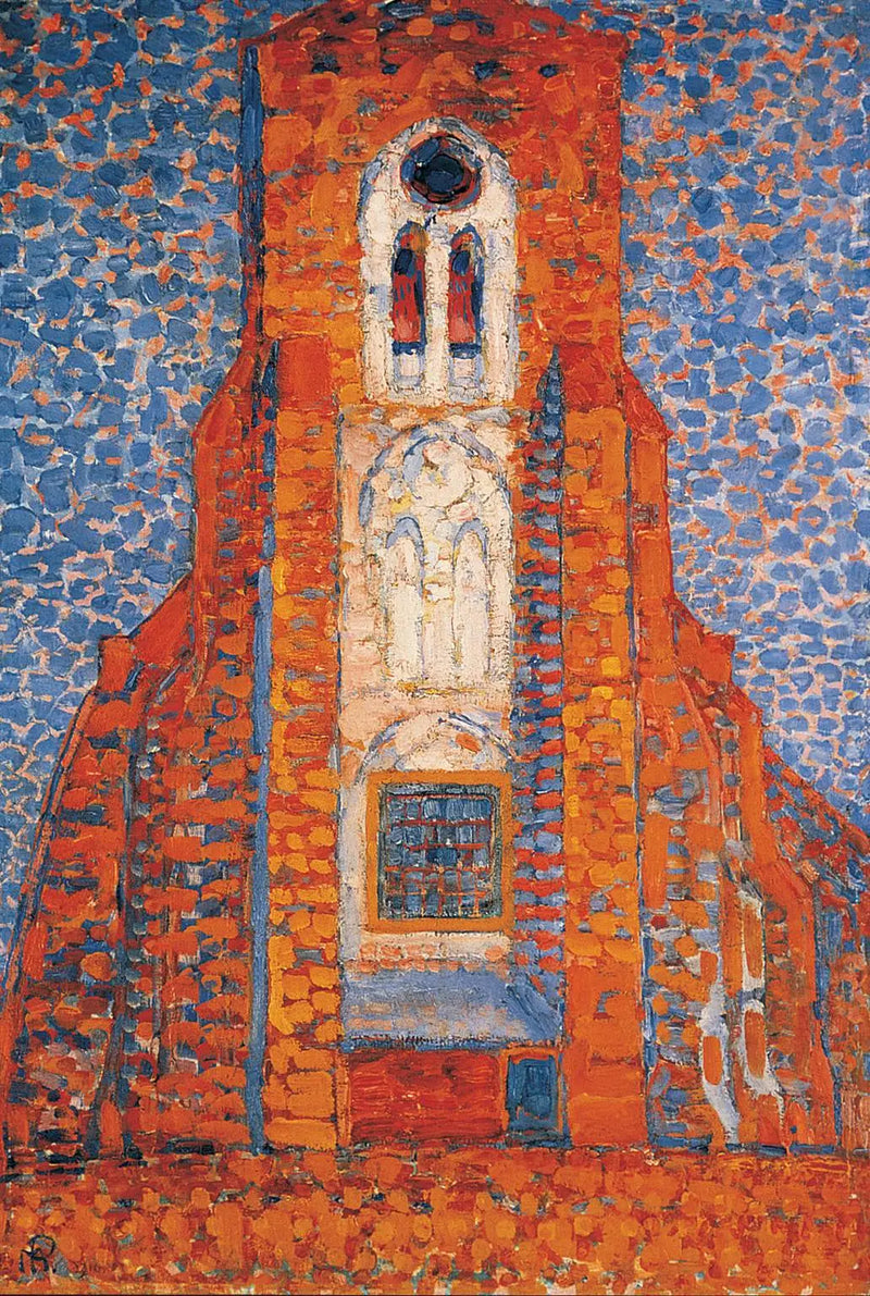 Sol, Kirke i Zeeland; Facade af Zoutelande Kirke - Piet Mondrian
