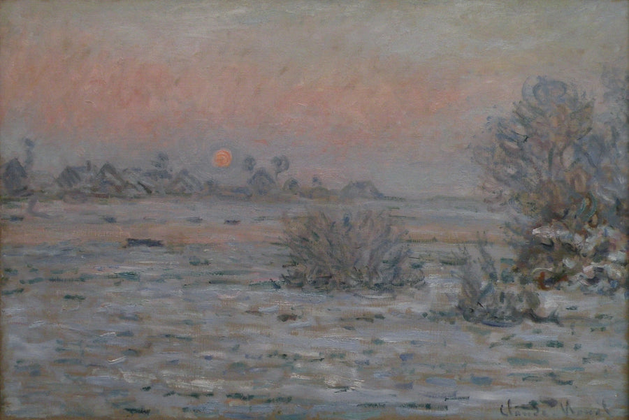Vinter sol i Lavacourt - Claude Monet