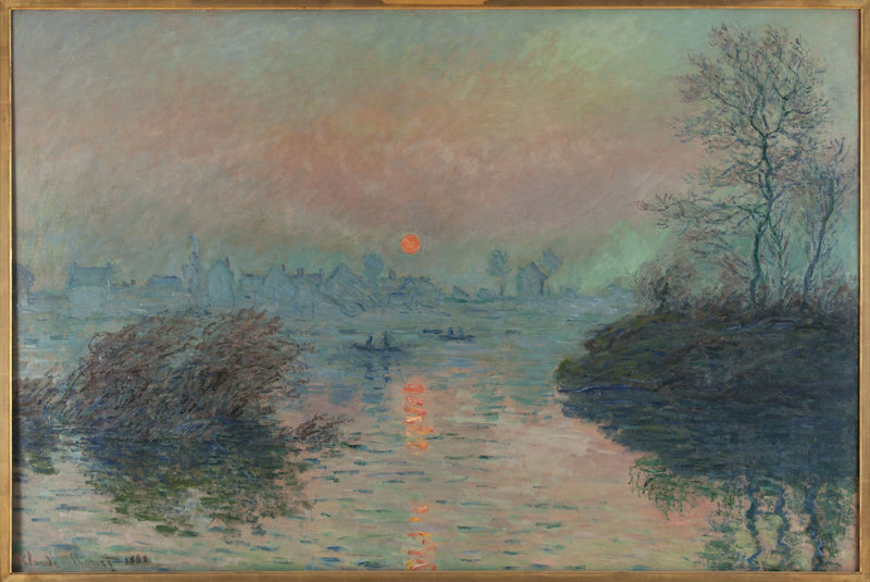 Solnedgang på Seinen ved Lavacourt W576 - Claude Monet
