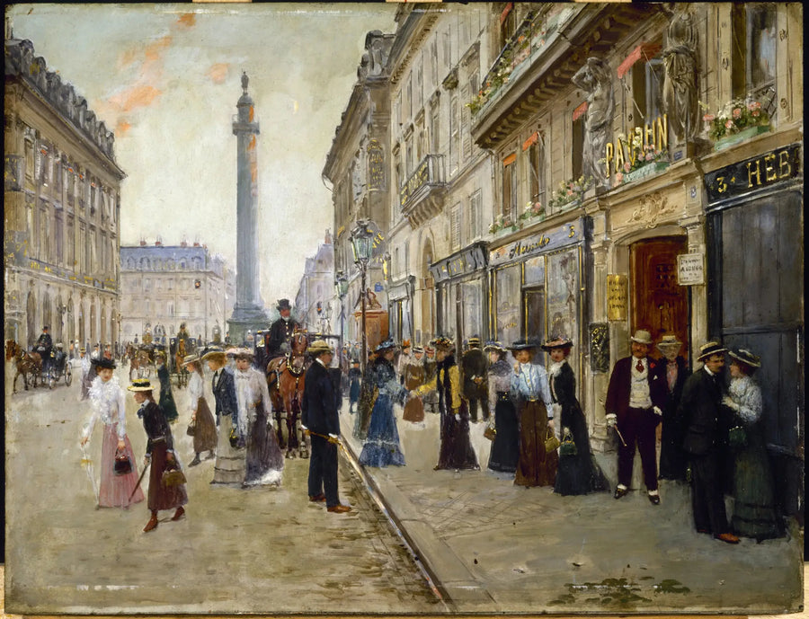 Udstødning af arbejderinderne fra huset Paquin - Jean Béraud