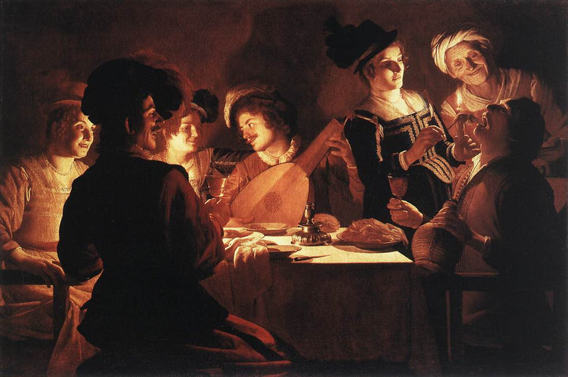 Suppe med en lutspiller - Gerrit van Honthorst