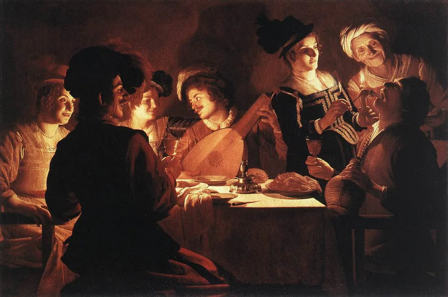 Suppe med en lutspiller - Gerrit van Honthorst
