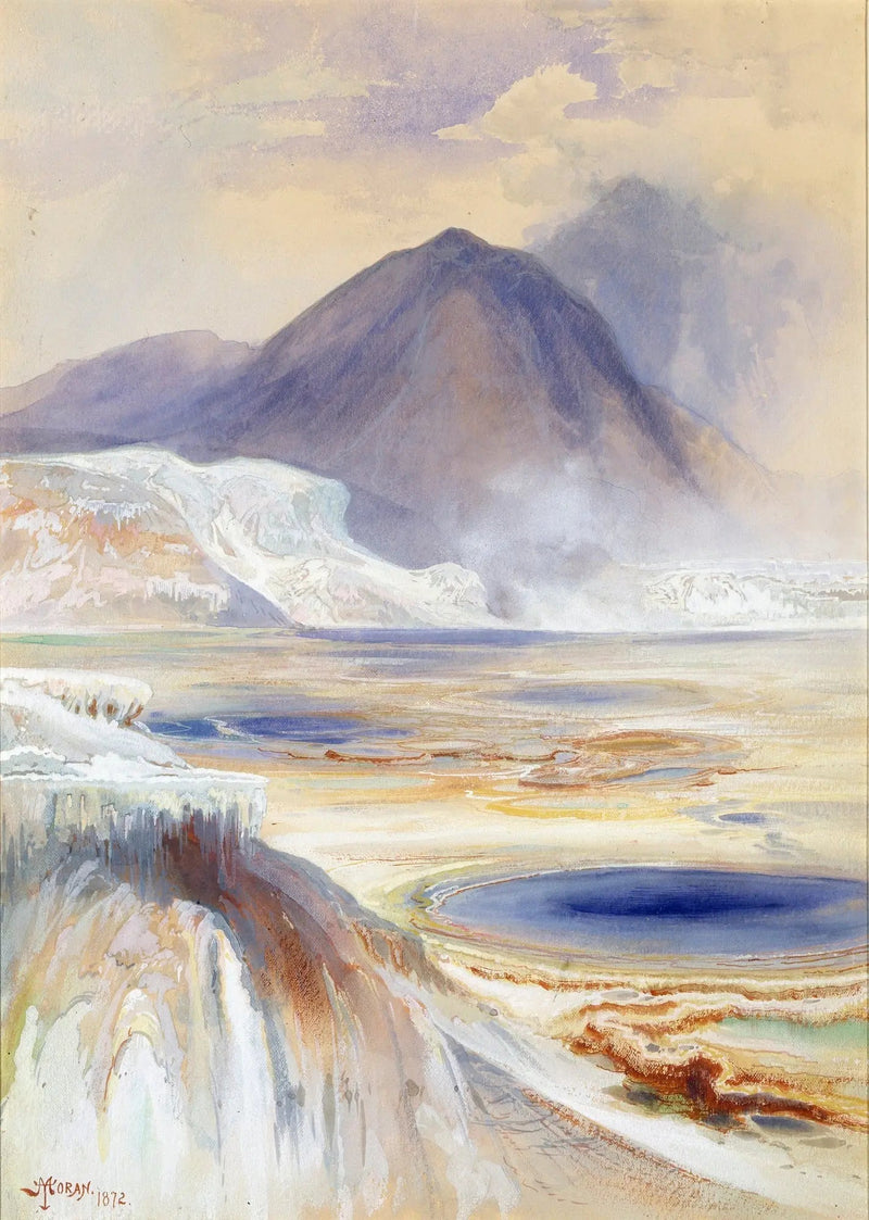 Varme kilder i Mammoth, Yellowstone - Thomas Moran