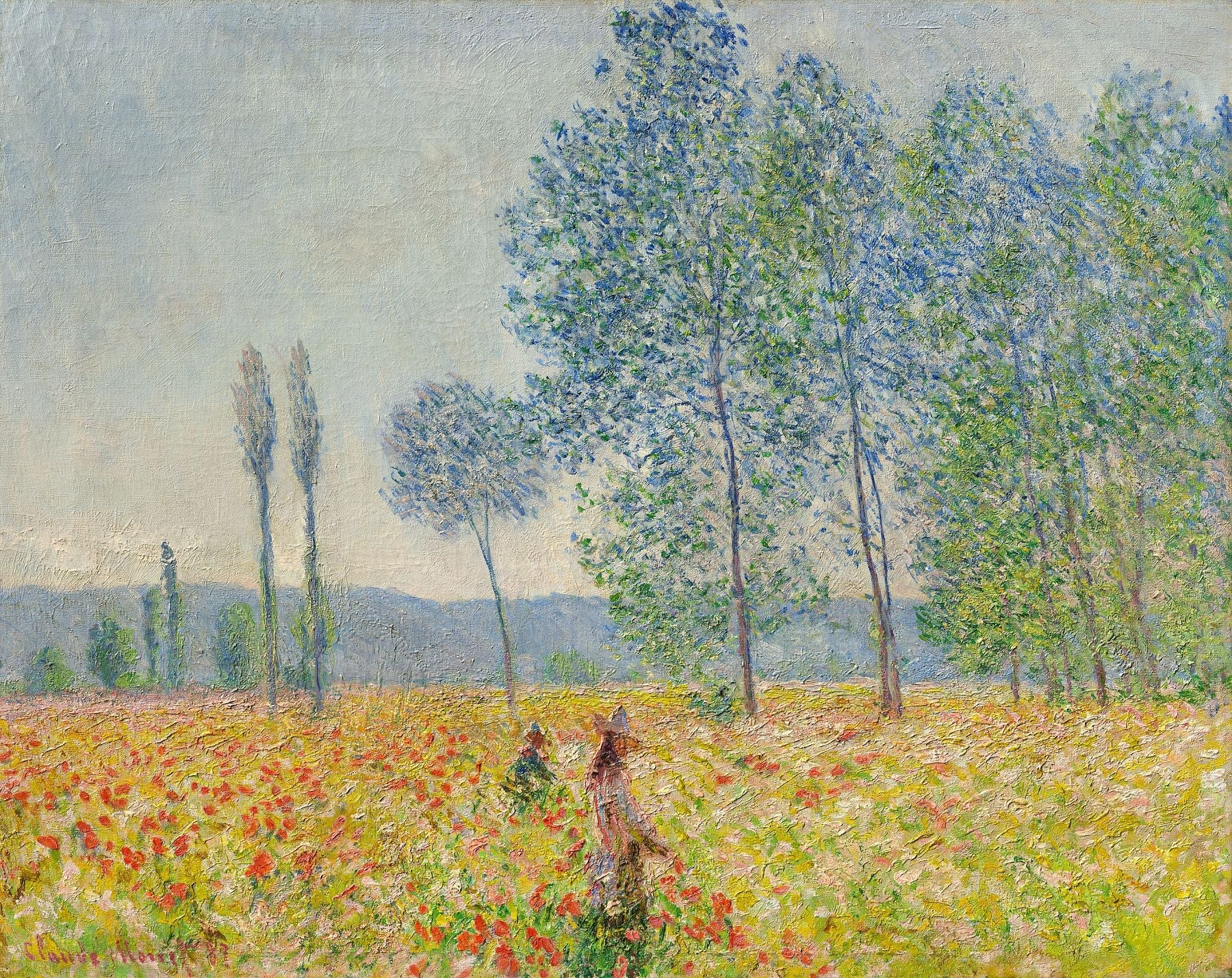 Reproduction du tableau « Sous les peupliers - Claude Monet » par Alpha Reproduction en peinture à l’huile