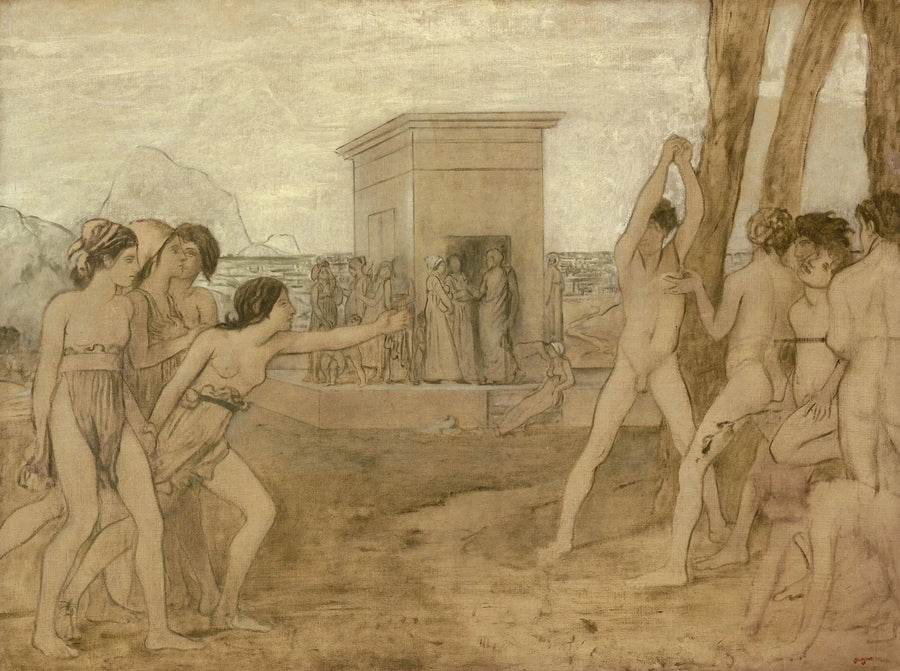 De spartaniske piger udfordrer drengene - Edgar Degas