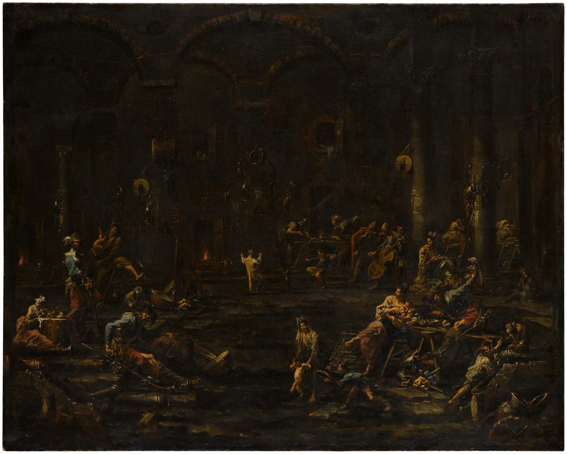 Spieler, Soldaten, Vagabunden - Alessandro Magnasco image 1 reproduction de peinture à l’huile