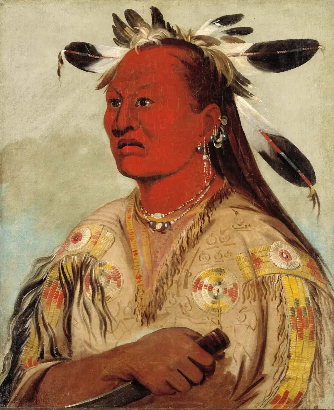 Stán-au-pat Bloody Hand chef de la tribu - George Catlin - Alpha Reproduction