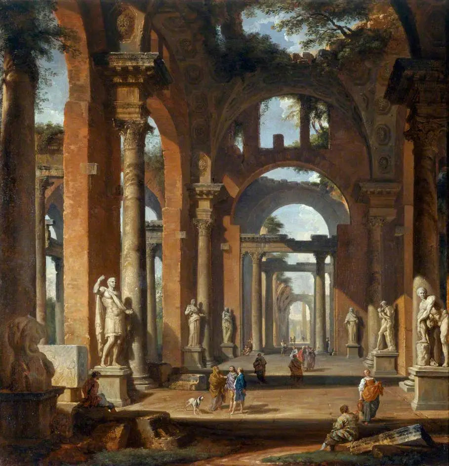 Statues dans une arcade en ruine - Giovanni Paolo Panini - Alpha Reproduction