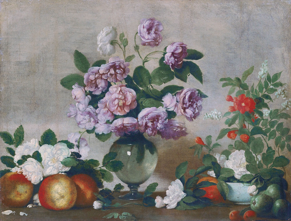 Still Life with Peonies and Fruit - Bernardo Strozzi image 1 tableau peint à l’huile sur toile