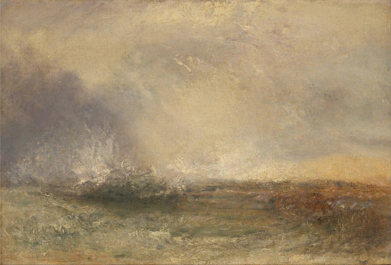 Stormful Hav, der Bryder på en Kyst - J. M. W. Turner