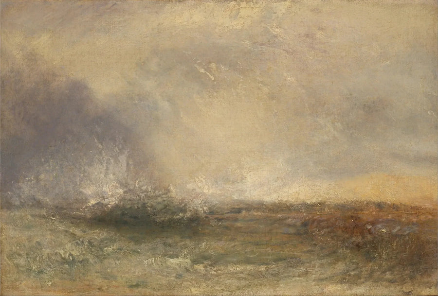 Stormful Hav, der Bryder på en Kyst - J. M. W. Turner