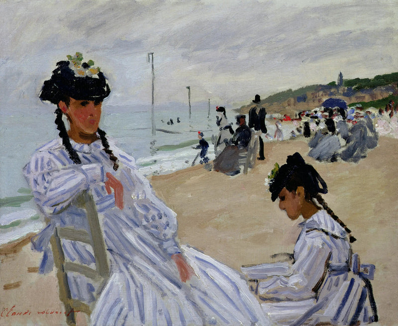 På stranden i Trouville - Claude Monet