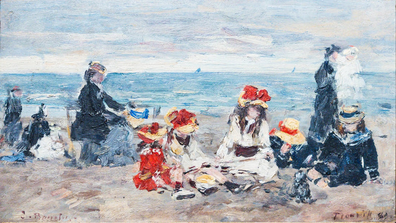 På stranden i Trouville - Eugène Boudin