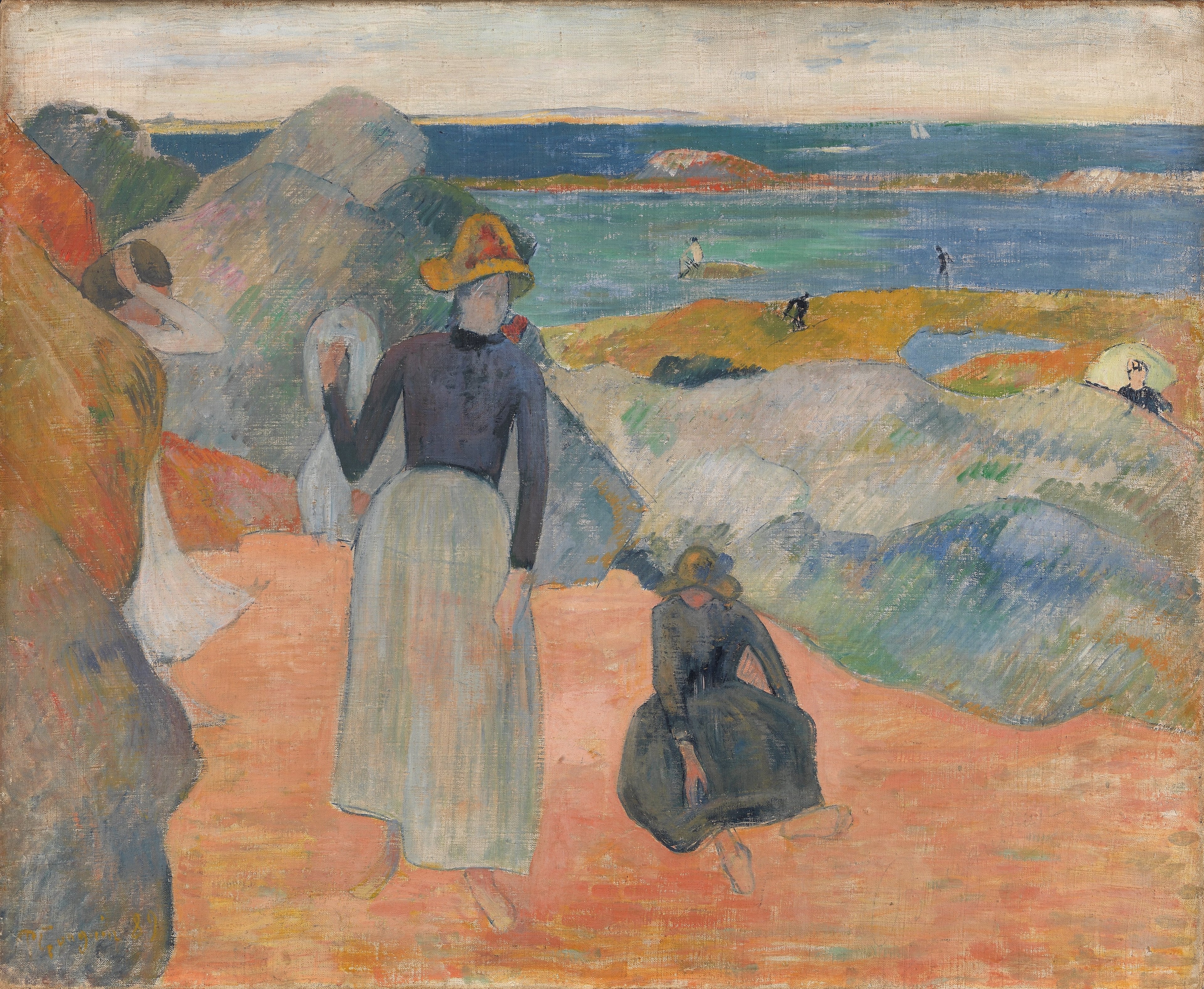 På stranden i Bretagne - Paul Gauguin