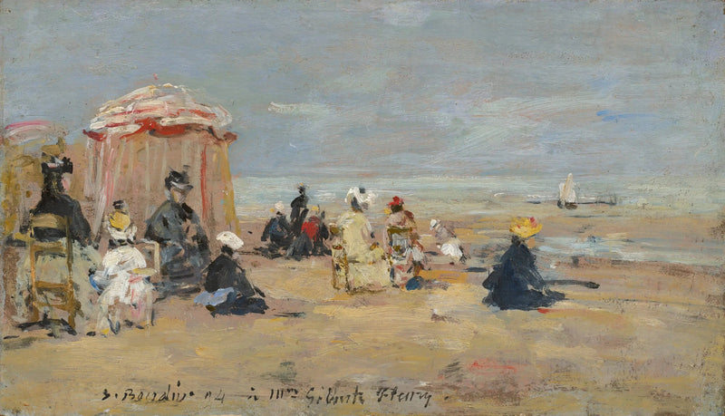 På stranden - Eugène Boudin