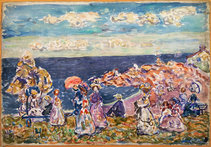 På stranden - Maurice Prendergast
