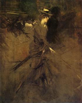 På promenade - Giovanni Boldini
