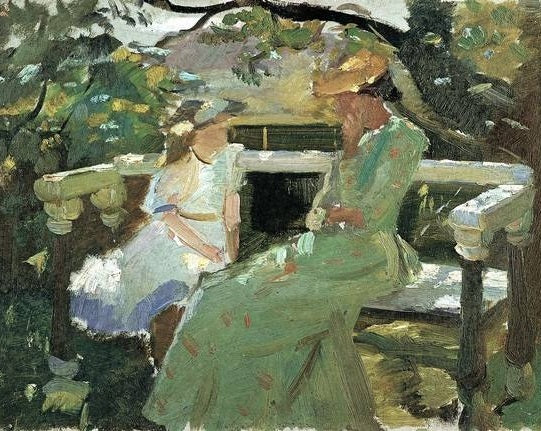På havebænken - Anna Ancher
