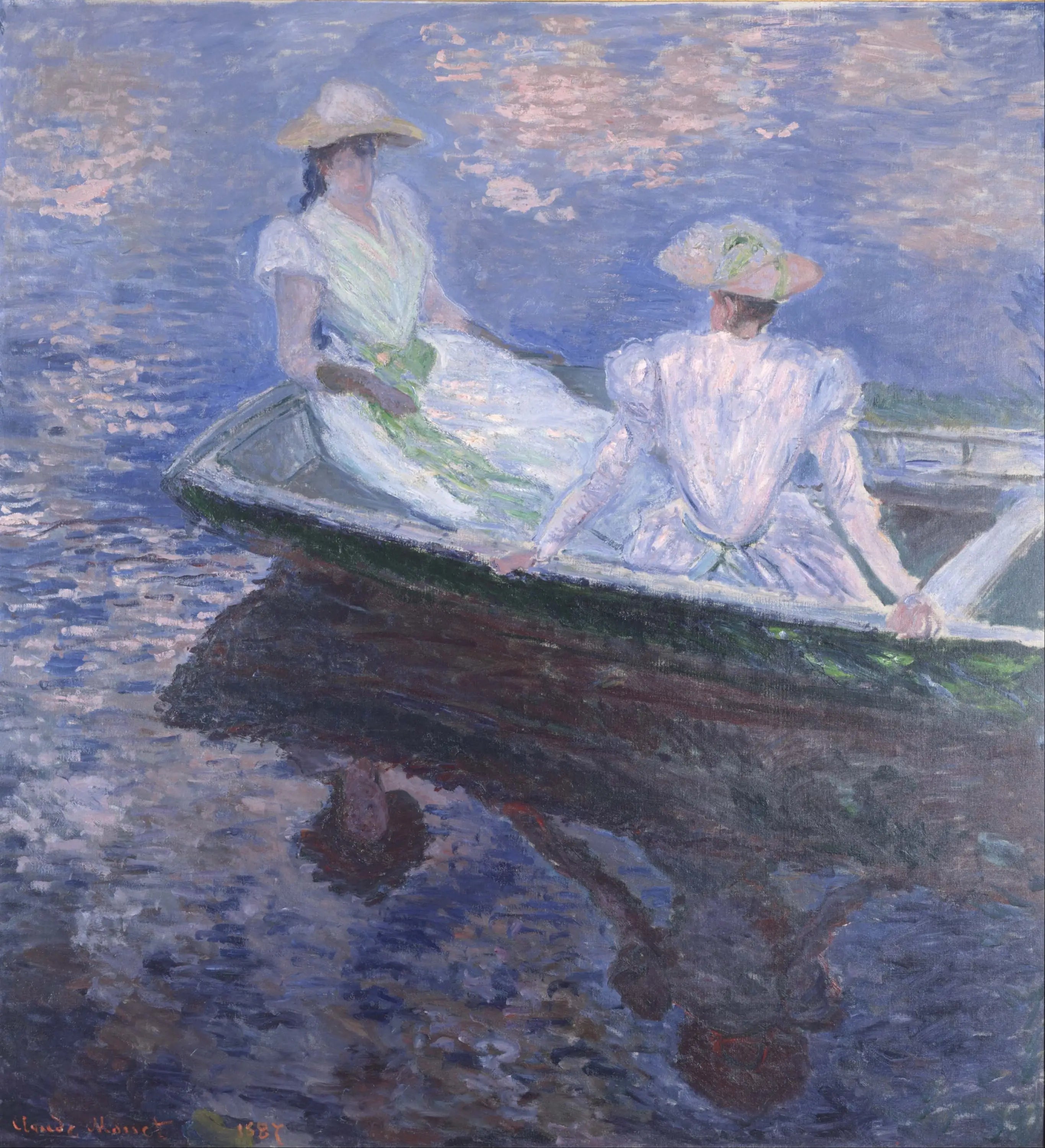 Reproduction du tableau « Sur le bateau - Claude Monet » par Alpha Reproduction en peinture à l’huile