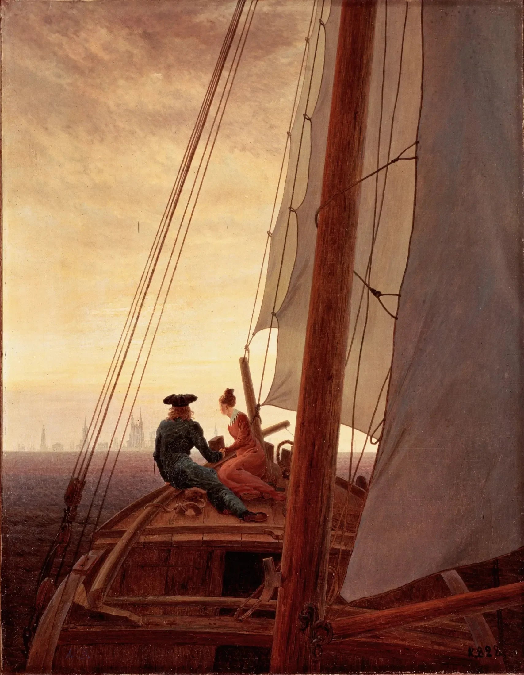Sur le voilier - Caspar David Friedrich image 1 tableau peint à l’huile sur toile