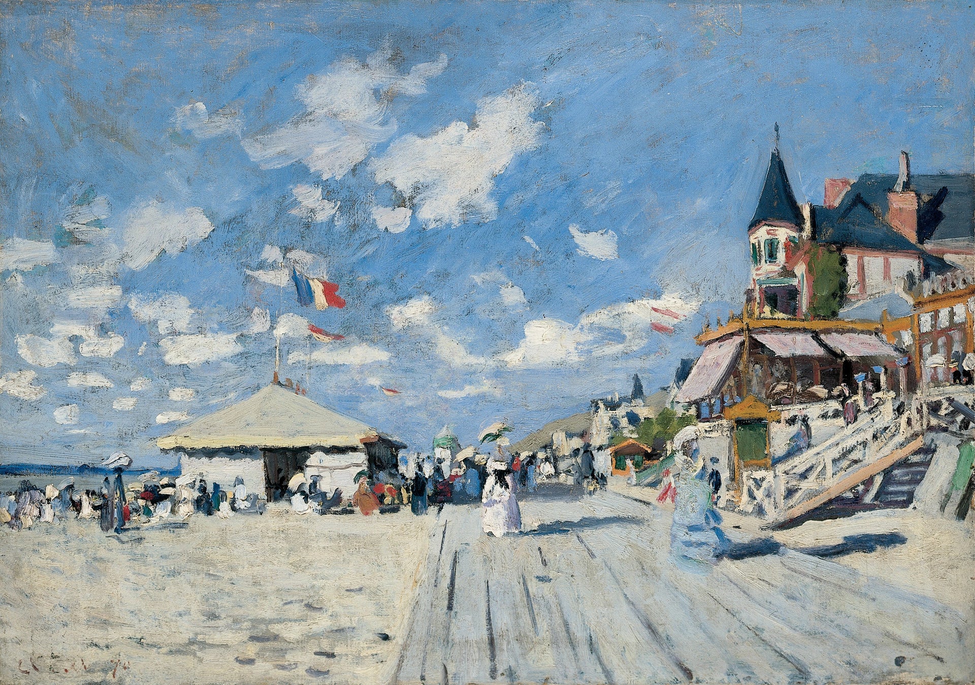 Sur les planches de Trouville W157a par Claude Monet, 1870, collection particulière