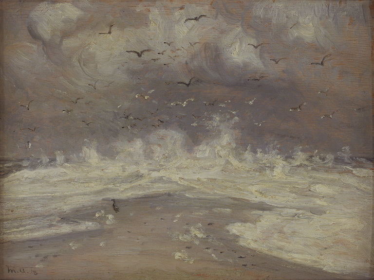 Surfing på Jyllands nordkyst - Michael Peter Ancher