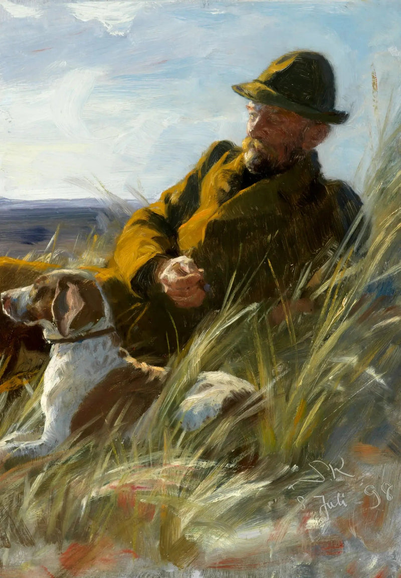 Surplantation de C. F. Dahlerup med Jagthund. - Peder Severin Krøyer
