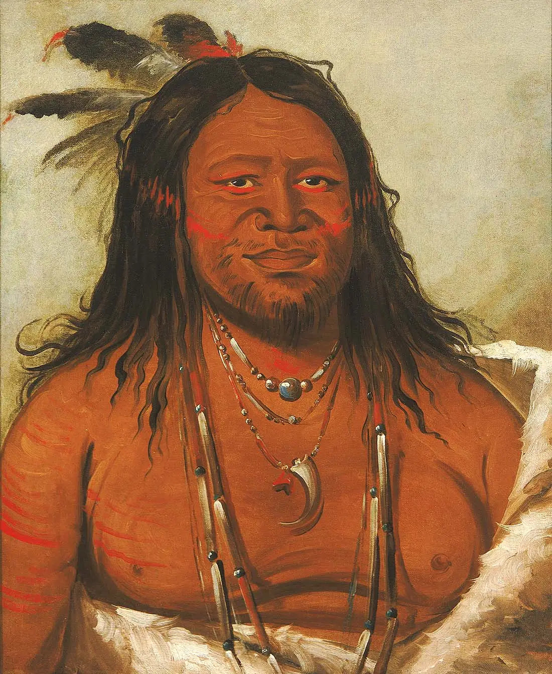 Ta-wáh-que-nah Montagne des Rochers Deuxième Chef de la Tribu - George Catlin - Alpha Reproduction