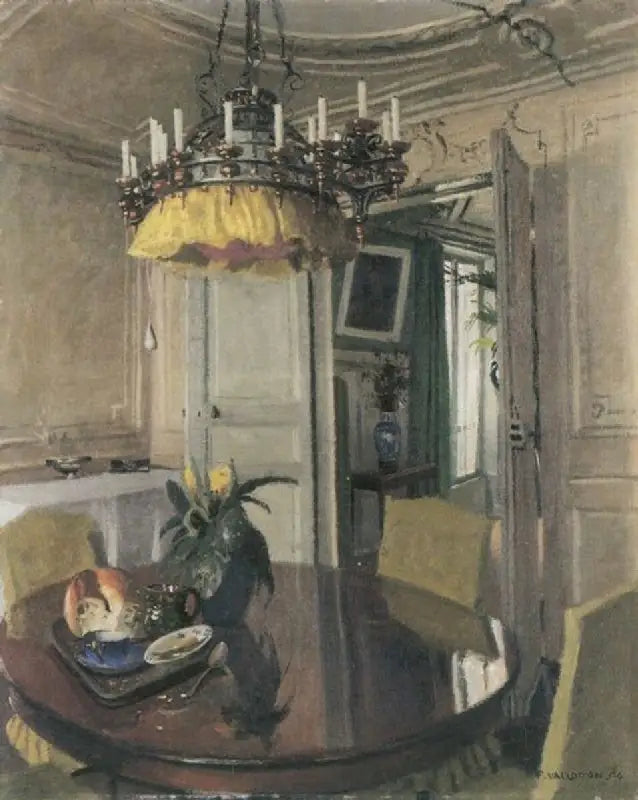 Spisebord med buket - Félix Vallotton