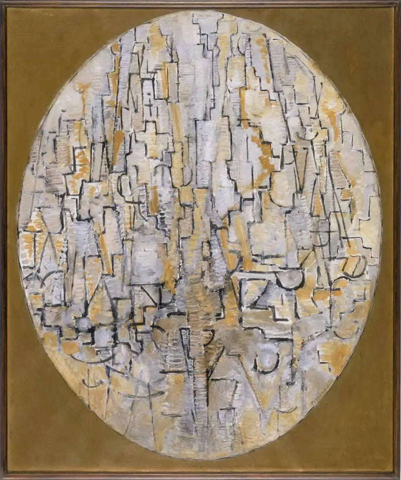 Maleri nr. 3: Komposition i en oval - Piet Mondrian