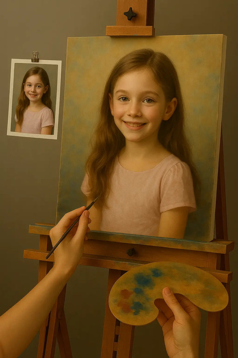 🎨 Personligt børnemaleri – Unikt oliemaleri