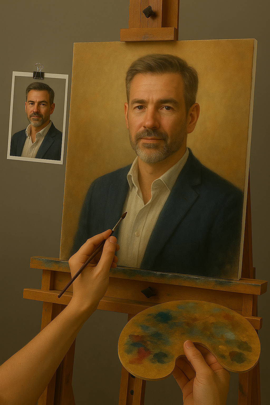 🎨 Tilpasset Portrætmaleri af 1 Person – Unikt Olie Maleri