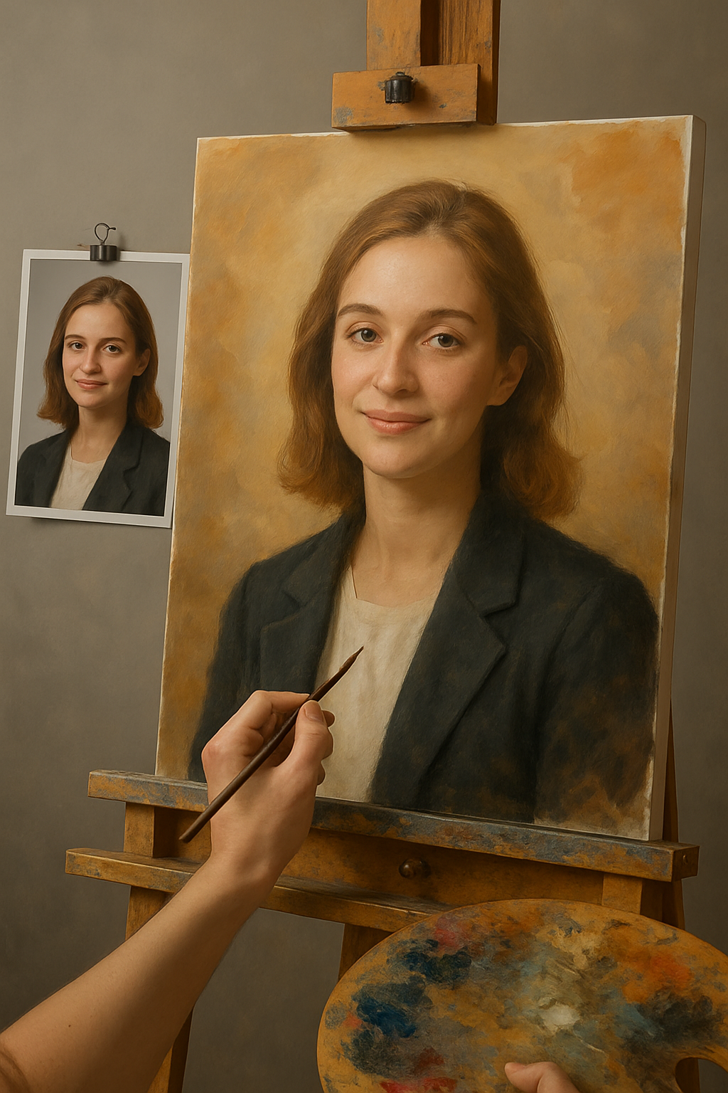 🎨 Tilpasset Portrætmaleri af 1 Person – Unikt Olie Maleri