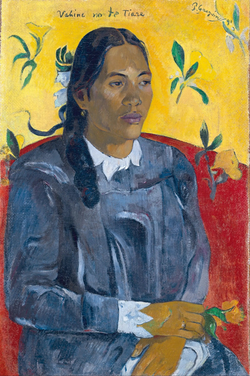 Tahitiansk med blomst - Paul Gauguin