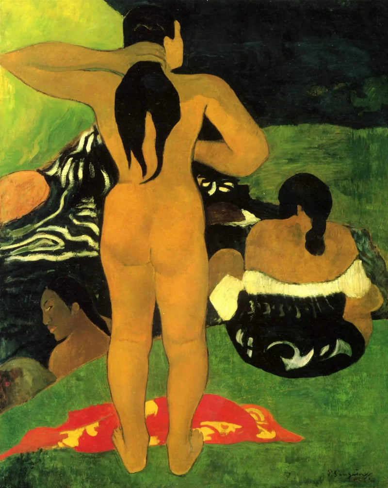 Tahitianske på stranden - Paul Gauguin