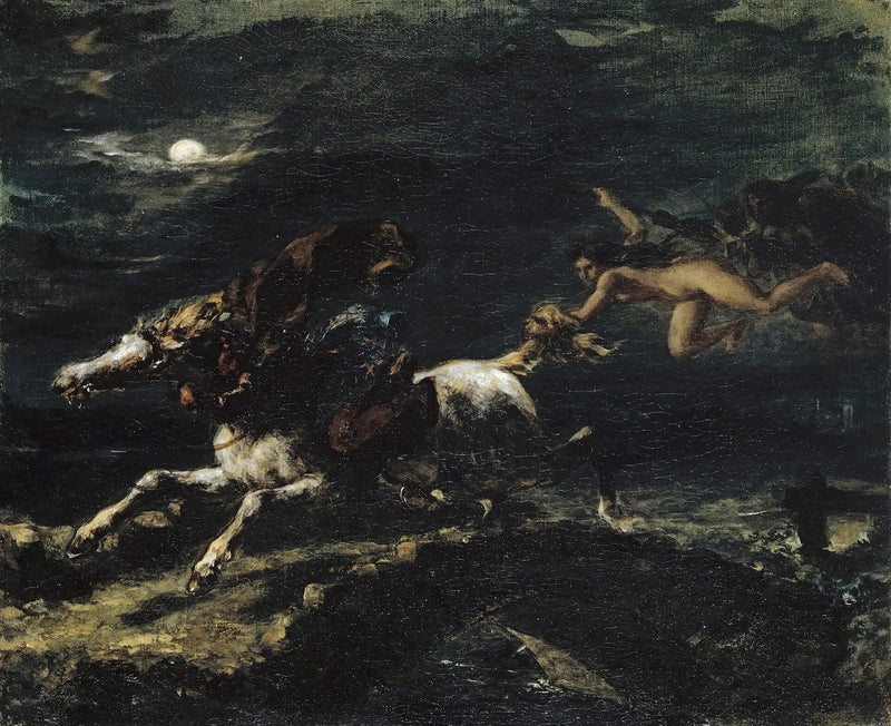 Tam O'Shanter forfulgt af hekse - Eugène Delacroix