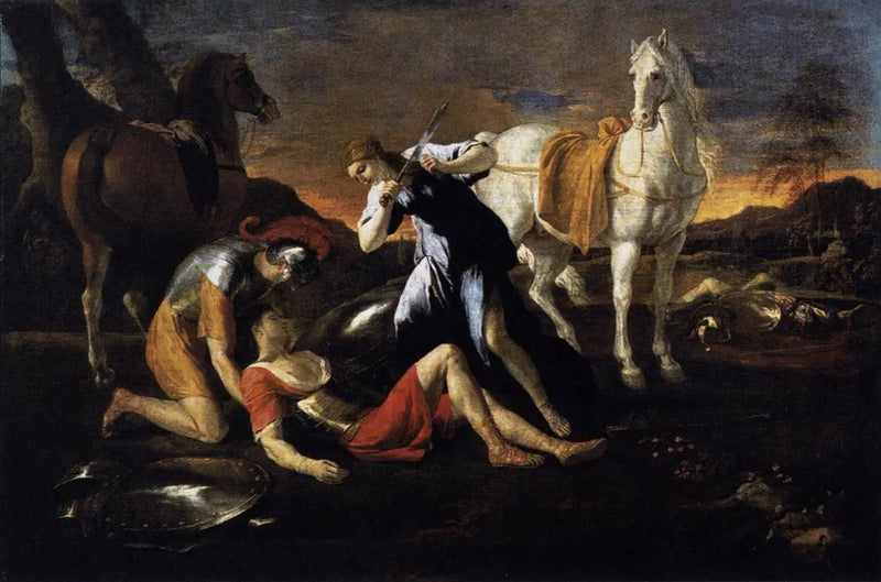 Tancrède og Herminie - Nicolas Poussin