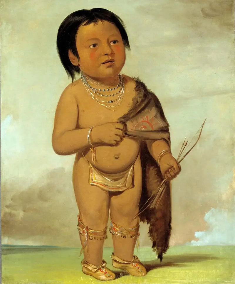 Tcha-aés-ka-ding, barnebarn af Buffalo Bull's Back Fat - George Catlin