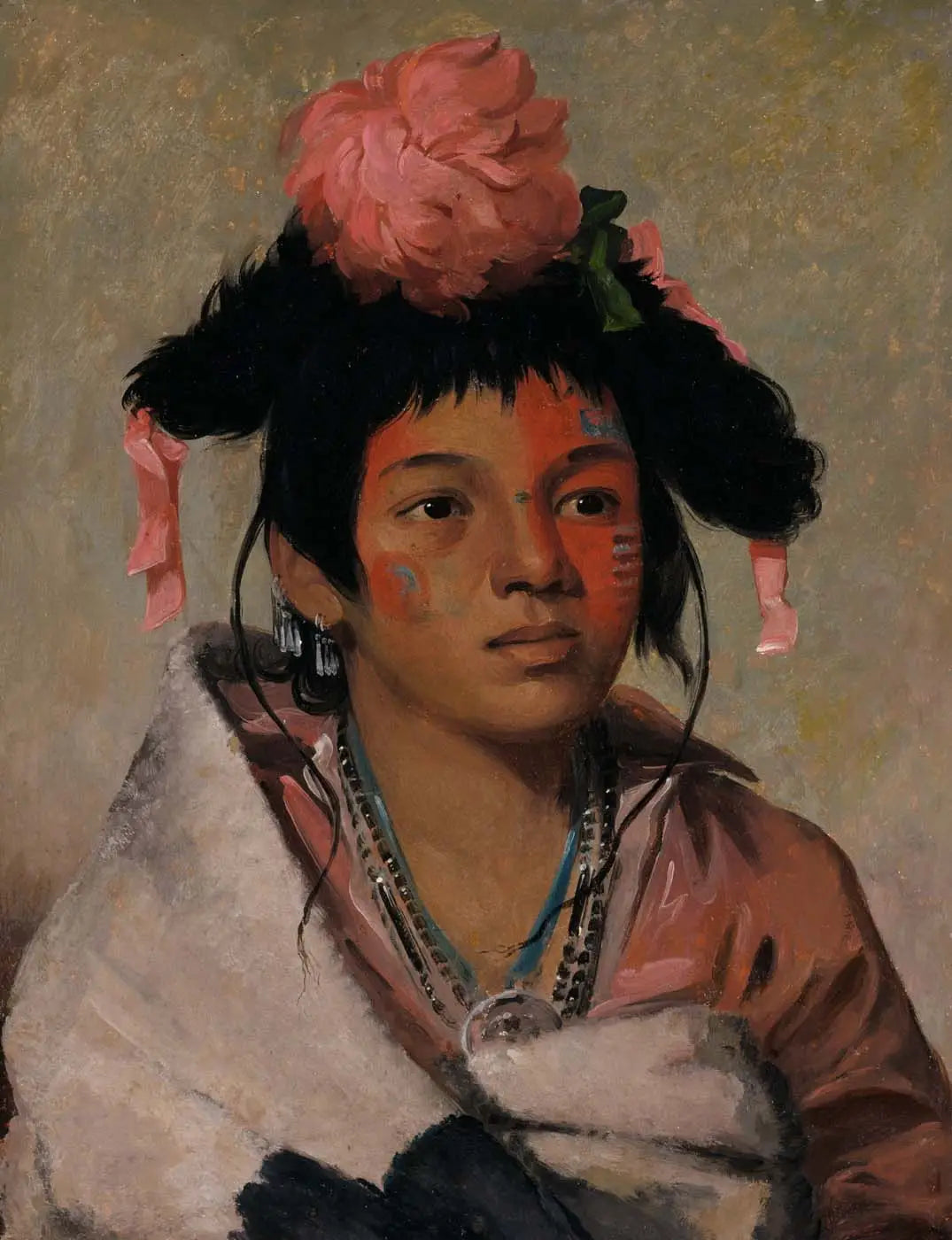 Tcha-káuk-o-ko-máaugh grand chef un garçon - George Catlin - Alpha Reproduction